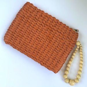 NWT Seagrass Terra Cotta Clutch